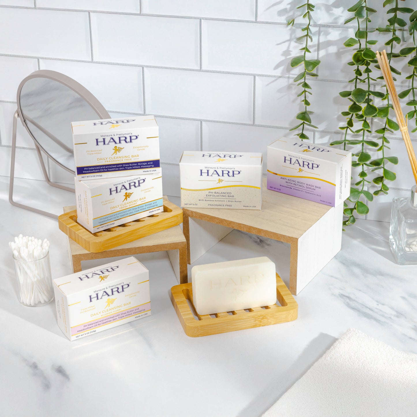 HARP pH-Balanced Body Wash Bar - Exceptionally Gentle For Dry or Sensitive Skin + Shea Butter-Borage oil- Meadowfoam | Non-Comedogenic | Soap-Free, Lye-Free. VANILLA LAVENDER FRAGRANCE. 5oz