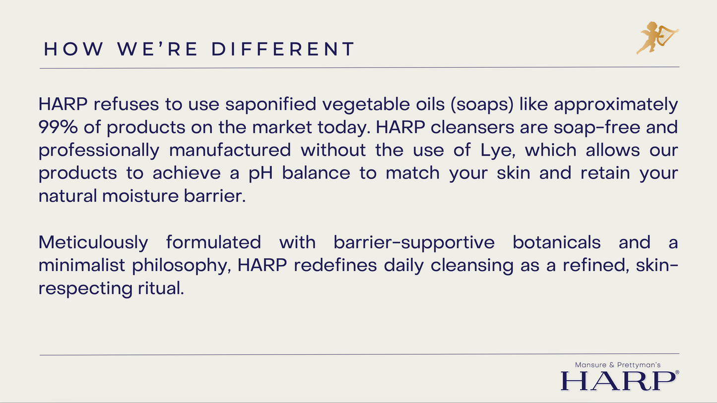 HARP pH-Balanced Body Wash Bar - Exceptionally Gentle For Dry or Sensitive Skin + Shea Butter-Borage oil- Meadowfoam | Non-Comedogenic | Soap-Free, Lye-Free. VANILLA LAVENDER FRAGRANCE. 5oz